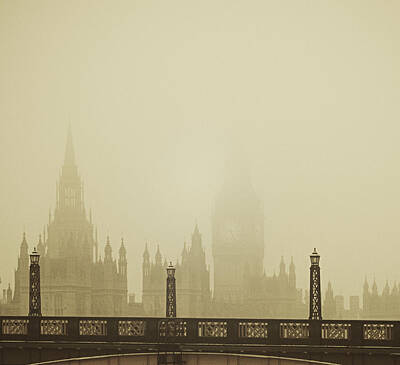 London Skyline Rights Managed Images - Misty London skyline Royalty-Free Image by Lenny Carter