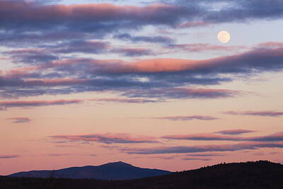 Irish Leprechauns - Mount Monadnock Full Moon Sunset by John Burk