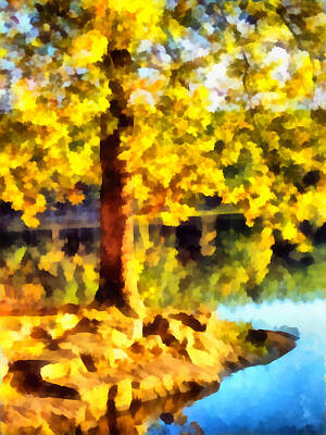 Impressionism Mixed Media - My Golden Tree by Angelina Tamez