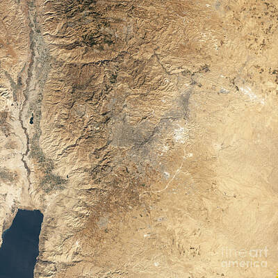 Sultry Plants - Natural-color Satellite View Of Amman by Stocktrek Images