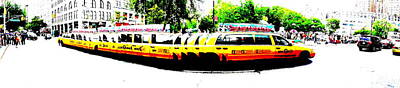 Abstract Landscape Photos - New York Cabs by Funkpix Photo Hunter