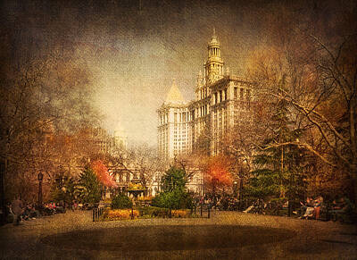City Scenes Mixed Media Rights Managed Images - New York in April Royalty-Free Image by Svetlana Sewell
