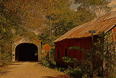 Bringing The Outdoors In - Old Barn N Covered Bridge by Randall Branham