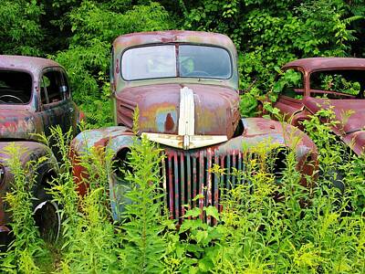 Vintage Diner Cars - Old Car Grave Yard by Sherman Perry