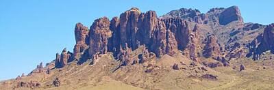 Vintage Travel Posters - Panoramic of the Superstition Mountain Range by Life Inspired Art and Decor