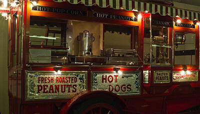 Iconic Women Royalty Free Images - Peanuts and Hot Dogs Wagon Royalty-Free Image by Douglas Barnett