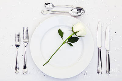 Modern Man Ford Bronco - Place setting with white rose by Richard Thomas