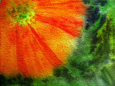 Abstract Flowers Paintings - Poppy by Irina Sztukowski