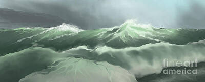 Beach Digital Art - Pounding Surf Comes Into Shore by Corey Ford