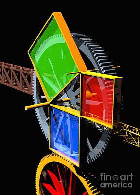 Steampunk Digital Art - Pythagorean Machine Portrait 2 by Russell Kightley