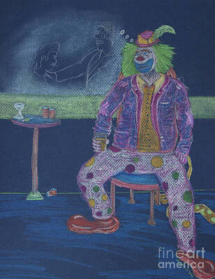 Martini Drawings - Quit Clowning Around by Mike Mooney