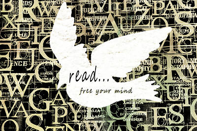 Birds Mixed Media - Read Free Your Mind Ivory by Angelina Tamez