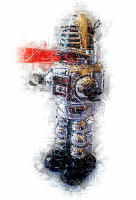 Recently Sold - Science Fiction Mixed Media - Robbie the Robot by Russell Pierce