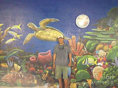 Reptiles Paintings - Sailfish Splash Park Mural 7 by Carey Chen