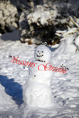 Glass Of Water Rights Managed Images - Seasons Greetings Snowchild Royalty-Free Image by Skip Willits