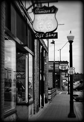 Transportation Royalty-Free and Rights-Managed Images - Small Town Shops by Ricky Barnard