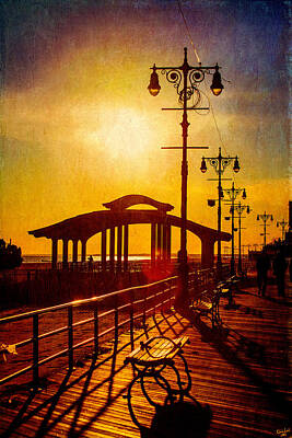 Studio Grafika Vintage Posters - Sunset On The Boardwalk by Chris Lord