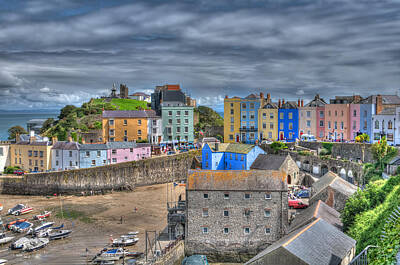 Abstract Shapes Janice Austin Royalty Free Images - Tenby Harbour in Summer 2 Royalty-Free Image by Steve Purnell