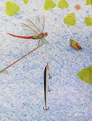 Lilies Drawings - The allure of the rod by Gerald Strine