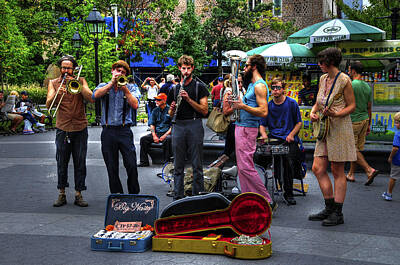 Musician Photo Royalty Free Images - The band Big Nasty from Asheville performing in Washington Square Park Royalty-Free Image by Randy Aveille