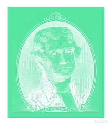 Royalty-Free and Rights-Managed Images - THOMAS JEFFERSON iN NEGATIVE GREEN by Rob Hans