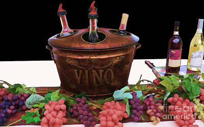 Wine Digital Art Royalty Free Images - Vino Royalty-Free Image by Tommy Anderson