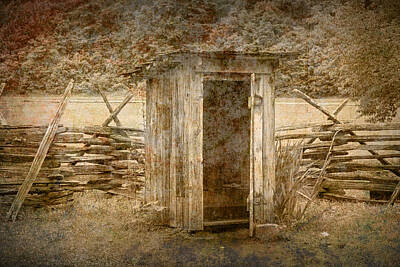 Randall Nyhof Photo Royalty Free Images - Vintage Looking Old Outhouse in the Great Smokey Mountains Royalty-Free Image by Randall Nyhof