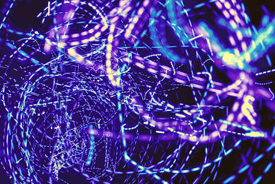 Surrealism Photos - Violet Neon Lights by Sumit Mehndiratta