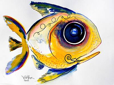 Fashion Paintings Rights Managed Images - Yellow Study Fish Royalty-Free Image by J Vincent Scarpace