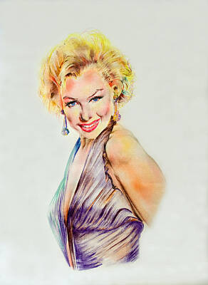 Actors Drawings -  Marilyn Monroe by Michelangelo Rossi