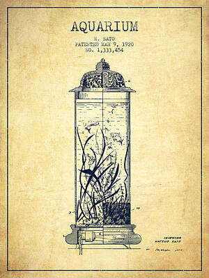 Reptiles Digital Art - 1902 Aquarium Patent - Vintage by Aged Pixel