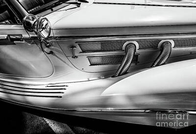 Whimsical Flowers Royalty Free Images - 1934 Mercedes Benz 500K in Monochrome Royalty-Free Image by M G Whittingham