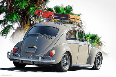 Fairy Tales Adam Ford Royalty Free Images - 1970 Volkswagen The Bug and The Beach Royalty-Free Image by Dave Koontz