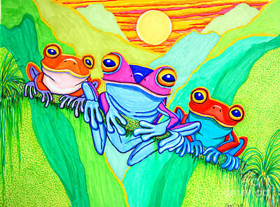 Royalty-Free and Rights-Managed Images - 3 Little Frogs by Nick Gustafson