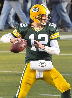 Football Royalty Free Images - Aaron Rodgers Royalty-Free Image by Dan Callaway