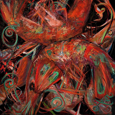 Abstract Male Faces - Abstract Shrimp by Ann Lutz