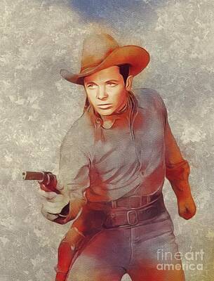 Recently Sold - Celebrities Paintings - Audie Murphy, Hollywood Legend by Esoterica Art Agency