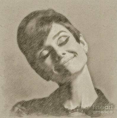 Actors Drawings - Audrey Hepburn Hollywood Actress by Esoterica Art Agency