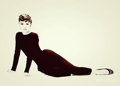 Actors Royalty-Free and Rights-Managed Images - Audrey Hepburn, Vintage Movie Star, Photograph by Esoterica Art Agency
