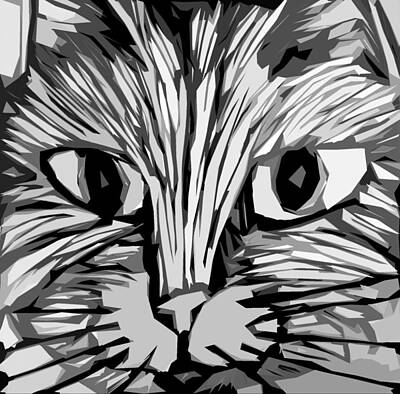 Mammals Digital Art - Cat by Michelle Calkins