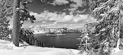 Shades Of Gray Rights Managed Images - Crater Lake Panorama Royalty-Free Image by Jamie Pham