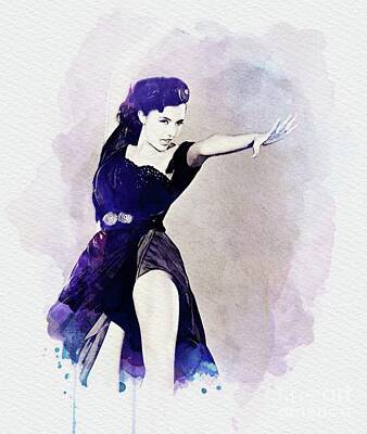 Musicians Digital Art Royalty Free Images - Cyd Charisse, Actress and Dancer Royalty-Free Image by Esoterica Art Agency