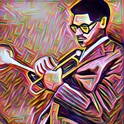 Jazz Mixed Media - Trumpet  Dizzy Gillespie by Kevin Burden