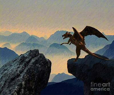 Fantasy Digital Art - Dragon Lair by Esoterica Art Agency