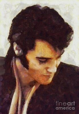 Rock And Roll Paintings - Elvis Presley, Music Legend by Esoterica Art Agency
