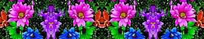 Floral Paintings - Floral Reflective Pano by Bruce Nutting