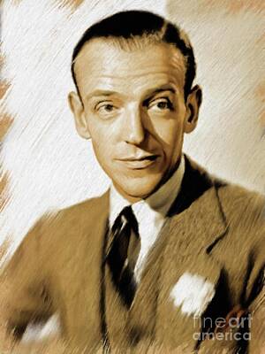 Actors Paintings - Fred Astaire, Vintage Actor and Dancer by Esoterica Art Agency