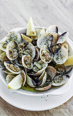 Lipstick - Garlic White Wine Steamed Clams Seafood Tapas Simple Snack by JM Travel Photography