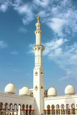 Wine Cellar Paintings Royalty Free Images - Grand Mosque Minaret Royalty-Free Image by Benny Marty