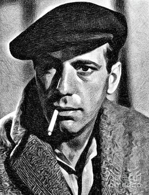 Musicians Digital Art Royalty Free Images - Humphrey Bogart, Vintage Actor by JS Royalty-Free Image by Esoterica Art Agency